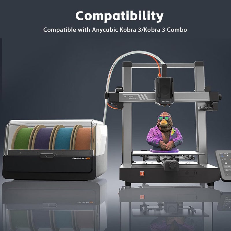 UniTak3D Upgrade Kobra 3/Kobra 3 V2 Combo Ceramic Hotend,0.4mm Hardened Steel Nozzle+Heating Block Integrated Structure Hot End Replacement Compatible with ANYCUBIC Kobra 3/Kobra 3 V2 Combo 3D Printer - Image 5